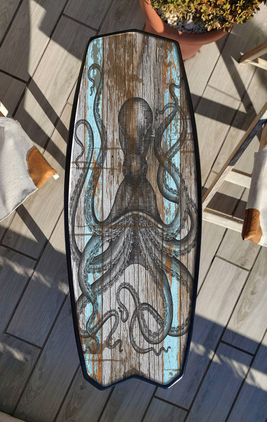 Surfboard Beach Coffee Table Octopus