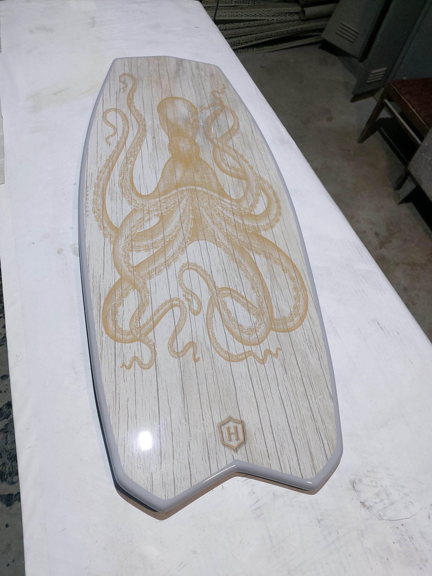 Surfboard Beach Coffee Table Octopus