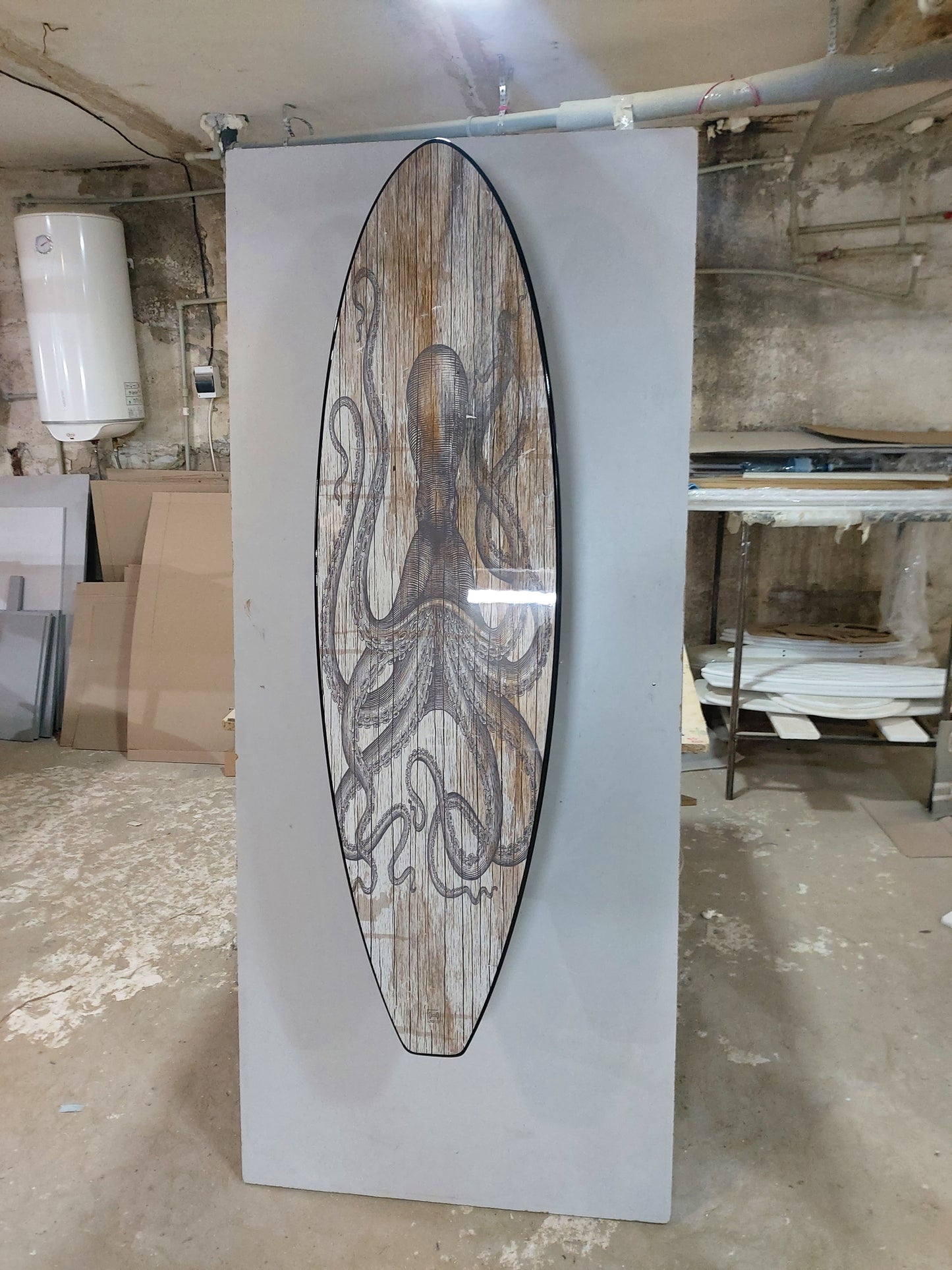 Surfboard Beach Coffee Table Octopus