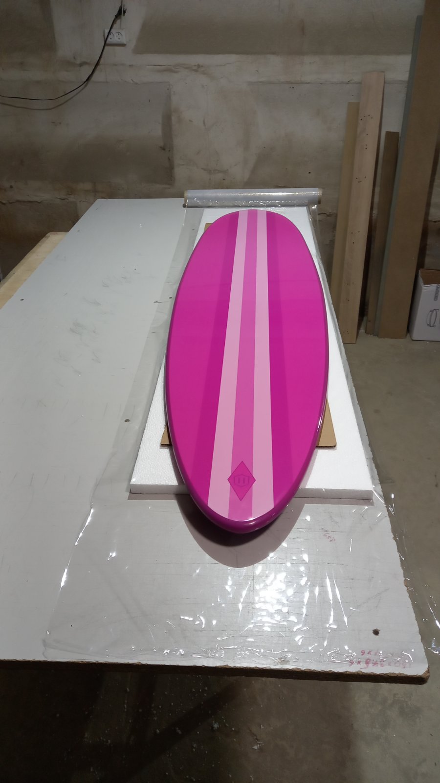 66 inch Pink Surfboard Mirror - Bar Wall Mirror