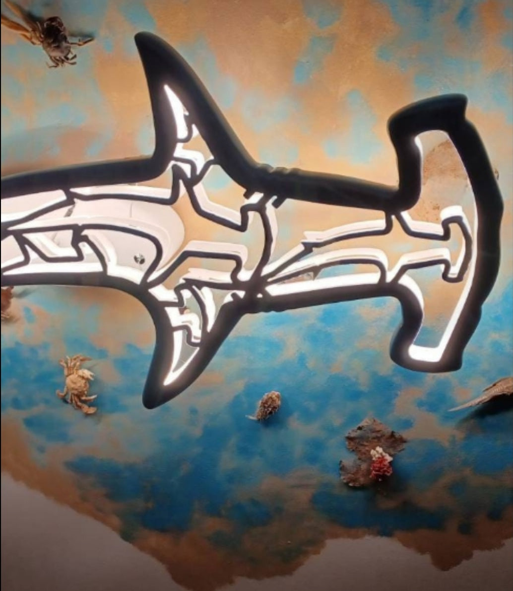 39 inch Unique Shark Hammer Ceiling Chandelier: Nautical Home Decor