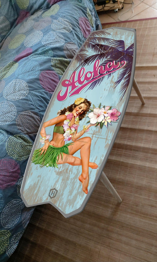 Surfboard Beach Coffee Table , Hula Girl