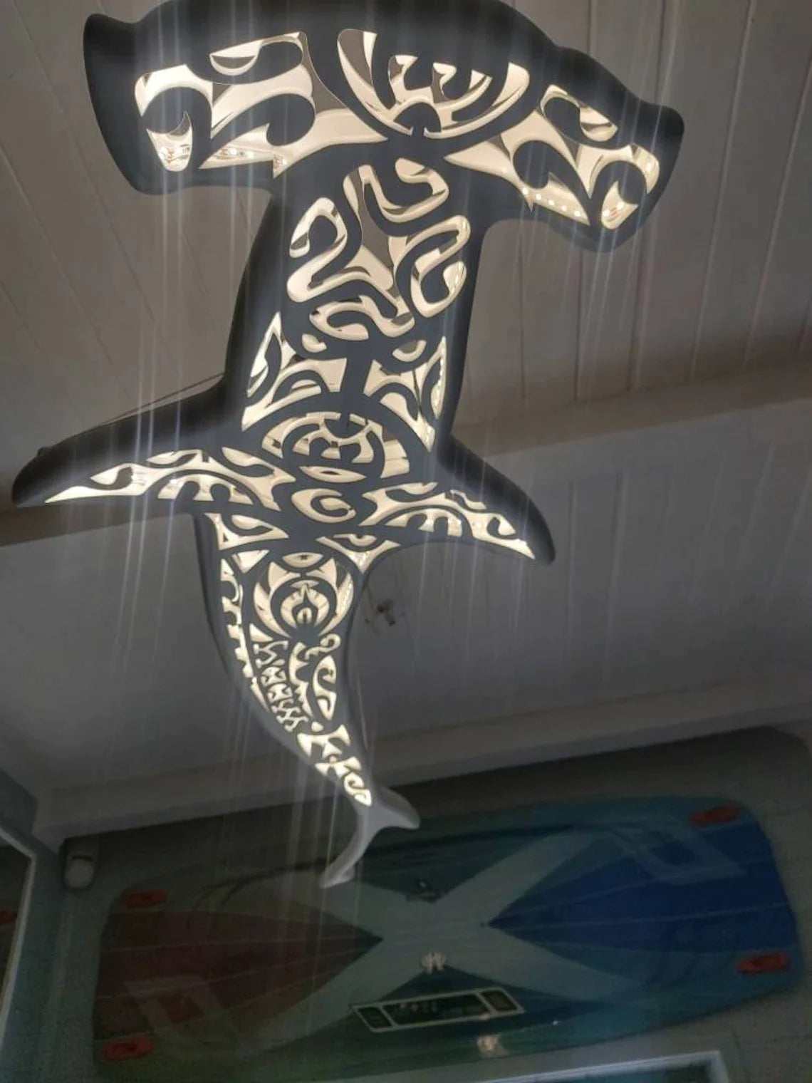 39 inch Unique Shark Hammer Ceiling Chandelier: Nautical Home Decor