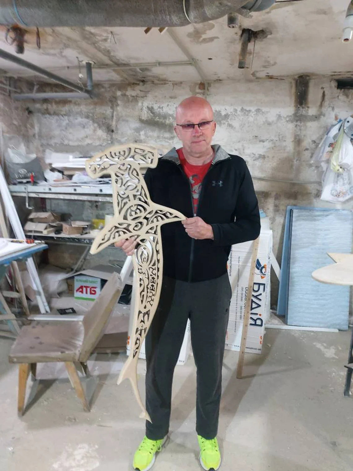 39 inch Unique Shark Hammer Ceiling Chandelier: Nautical Home Decor