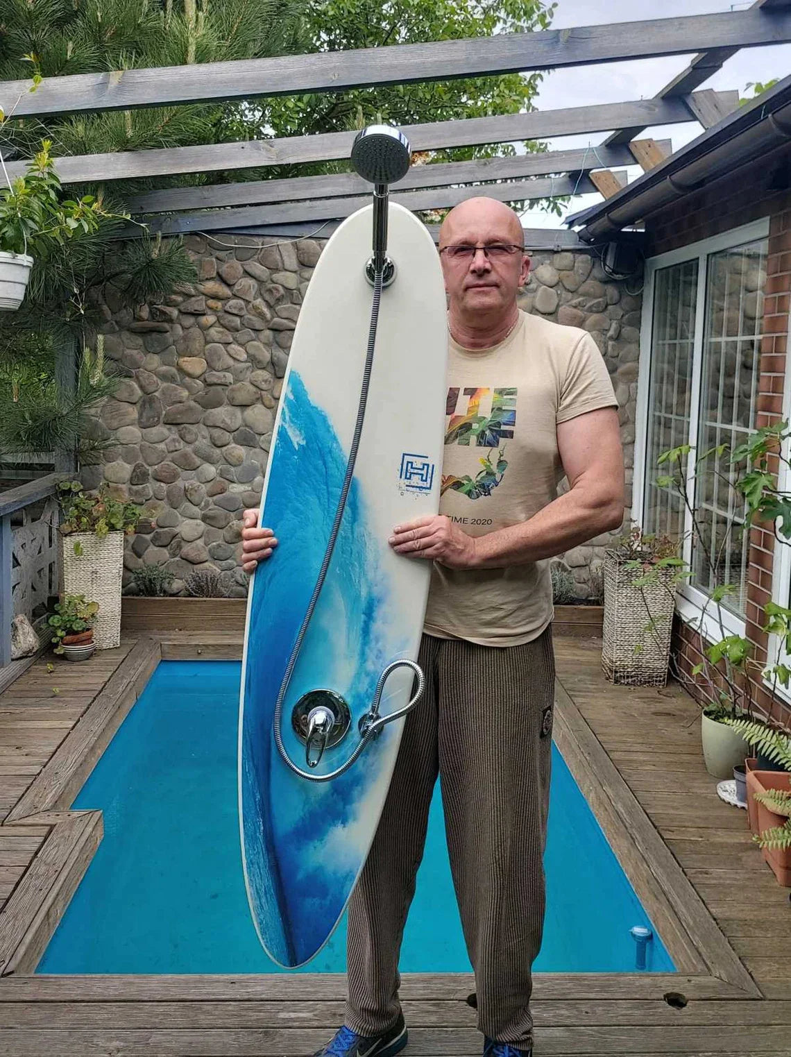 Beach Surfboard Shower Panel