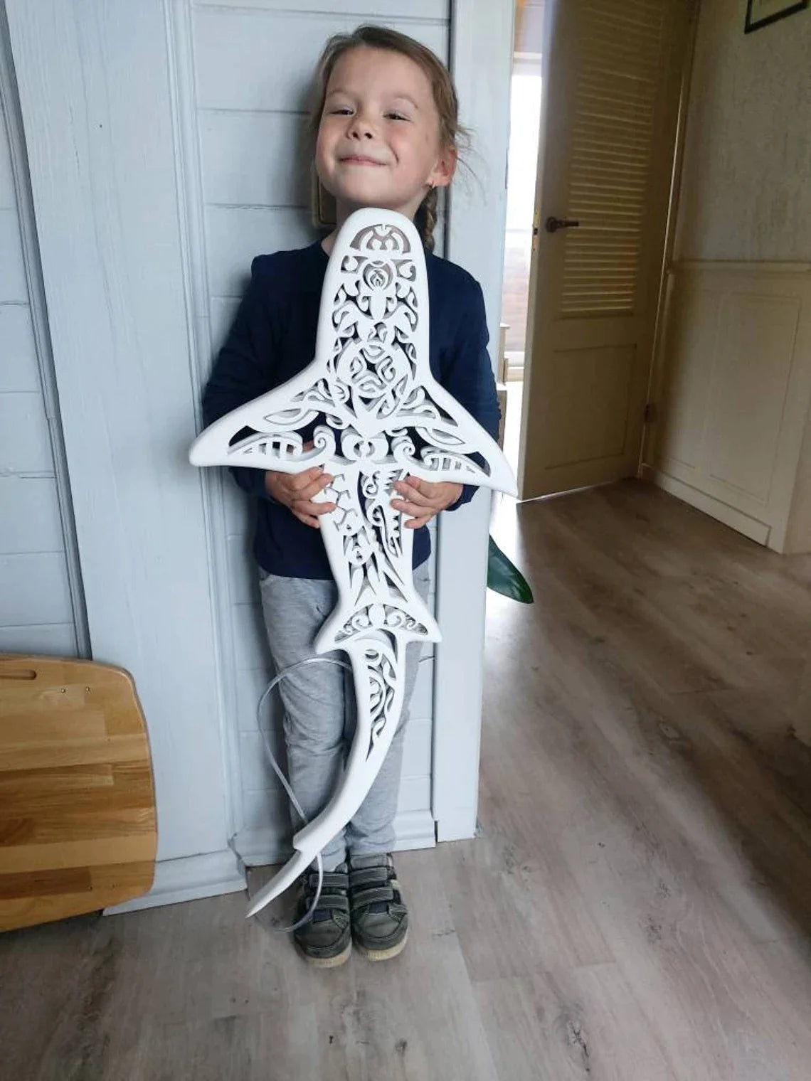 39 inch Unique Shark Hammer Ceiling Chandelier: Nautical Home Decor