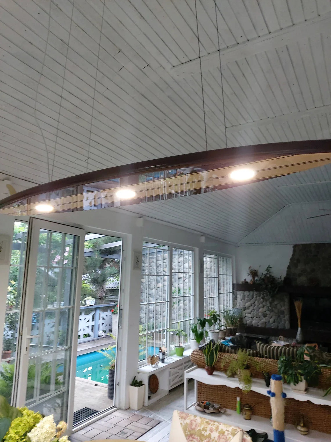 50 inch Surfboard Shaped Ceiling Chandelier - Pool Billiard Table Light