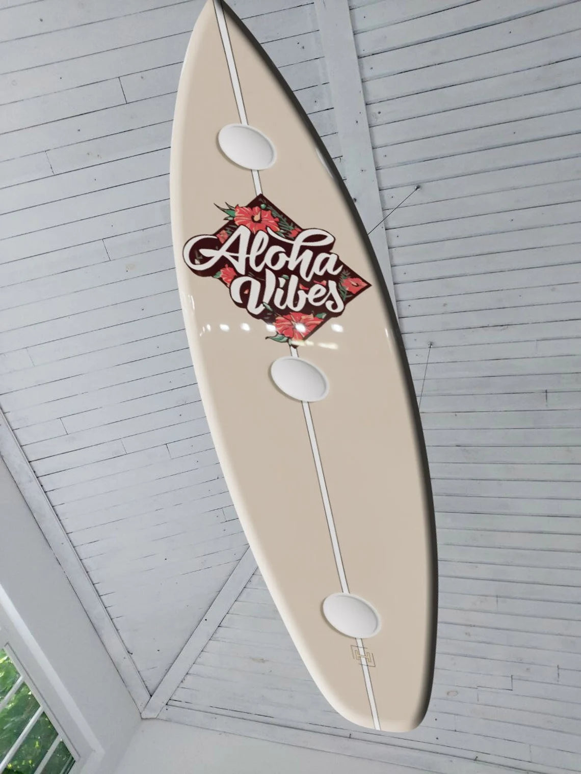 Surfboard Shaped Ceiling Chandelier Aloha Vibes - Pool Billiard Table Light