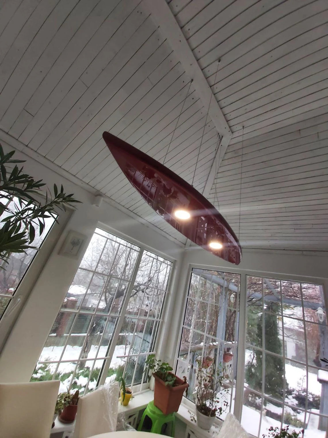 Multicolor Surfing Board Shaped Ceiling Chandelier - Pool Billiard Table Light