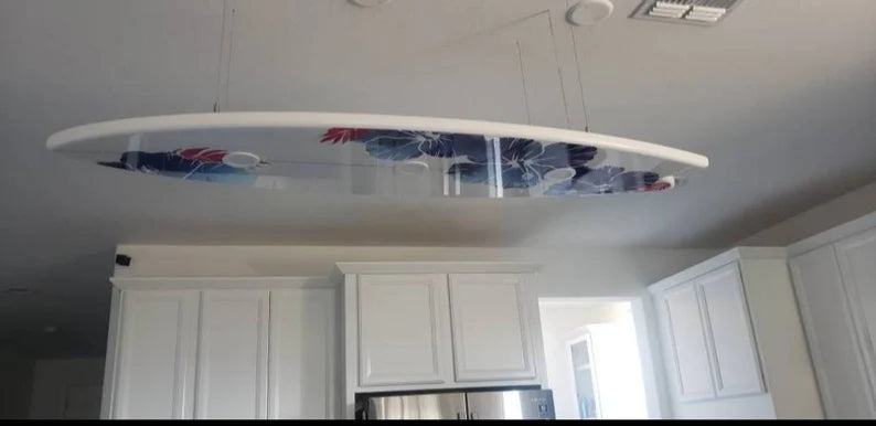 Flowers Surfboard Shaped Ceiling Chandelier - Pool Billiard Table Light