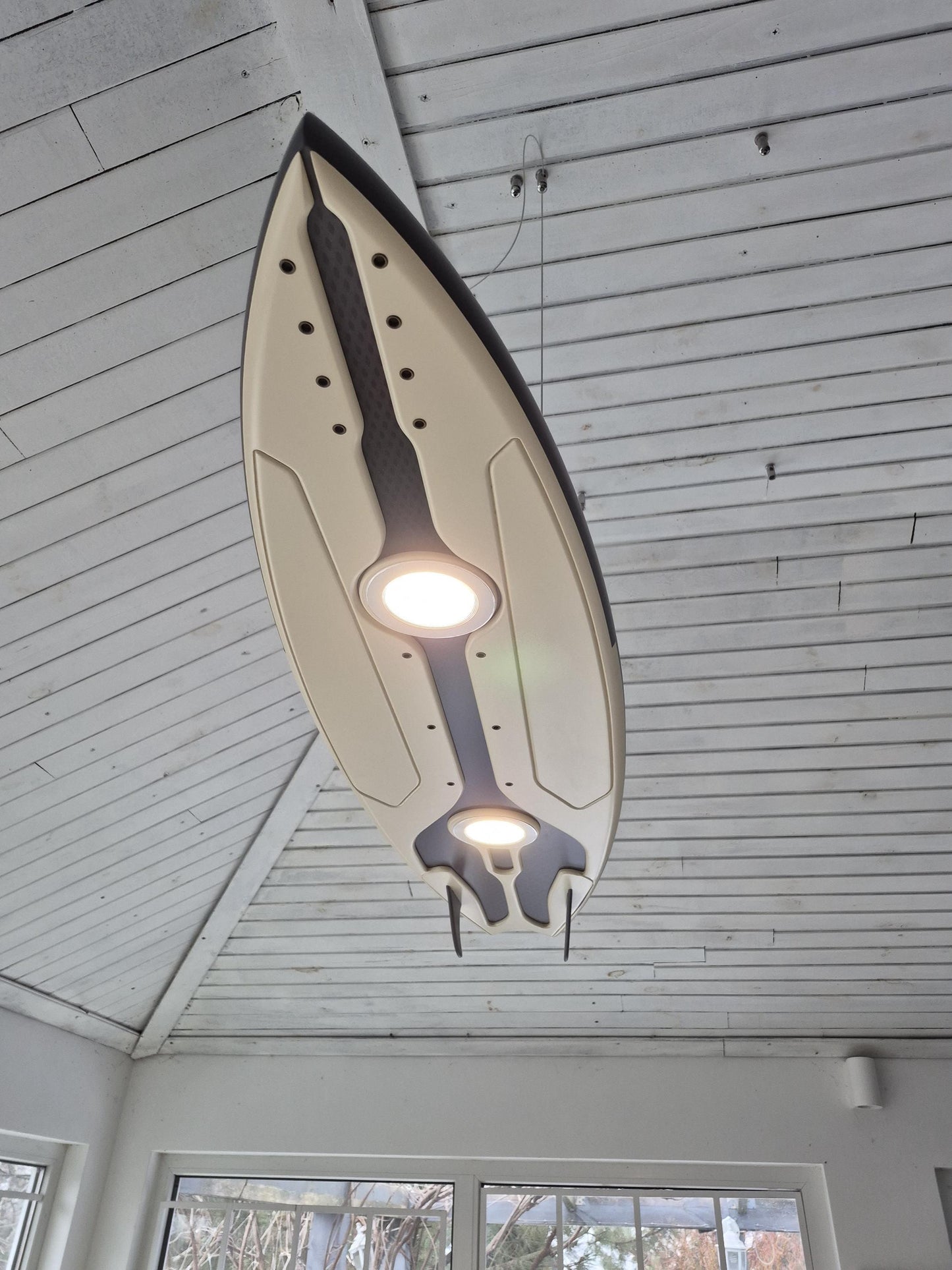 Futuristic Surfboard LED Ceiling Light – Modern Tech Design Statement Lamp