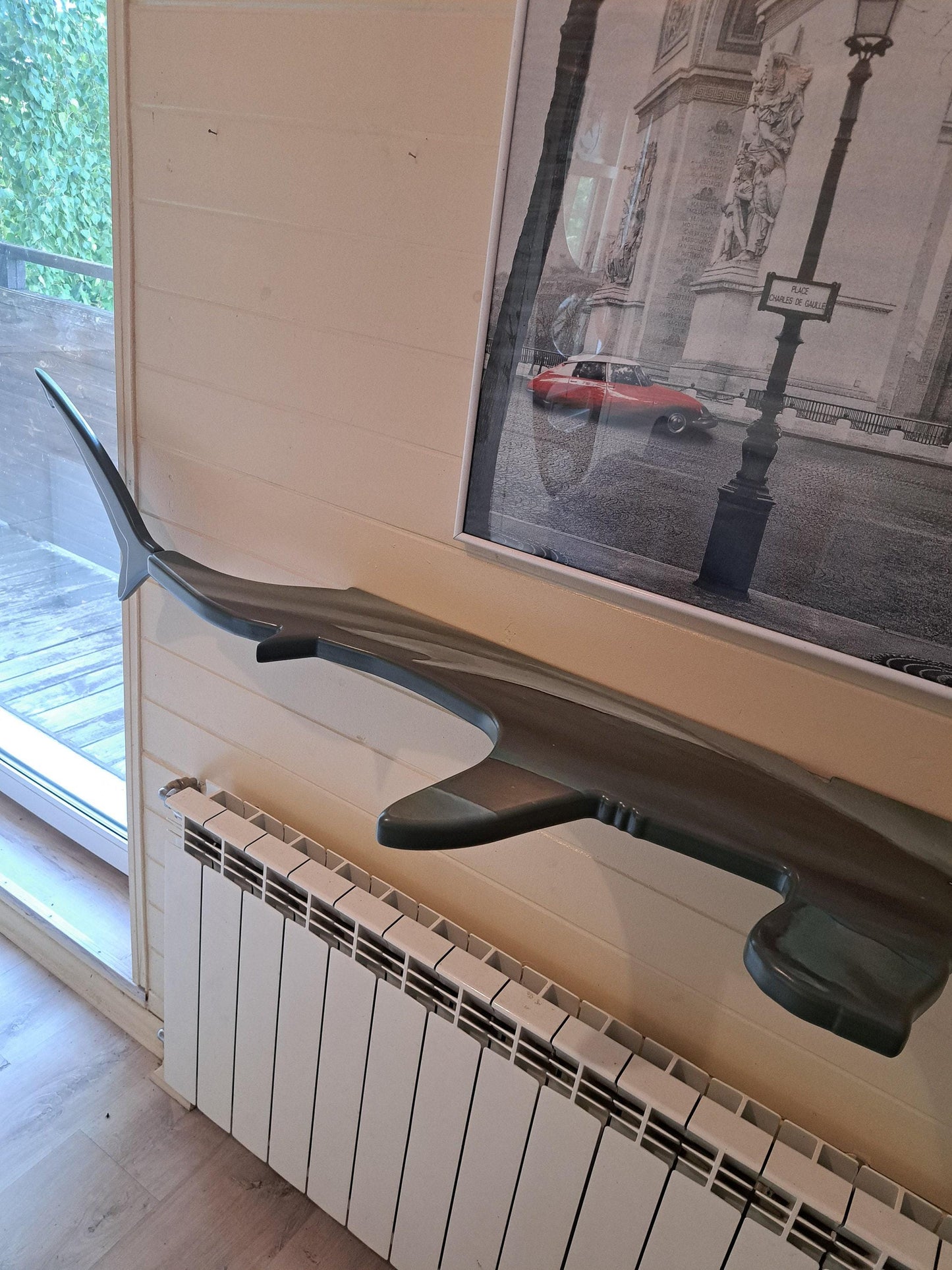 40 inch Shelf in the shape of a leopard shark for wall decoration