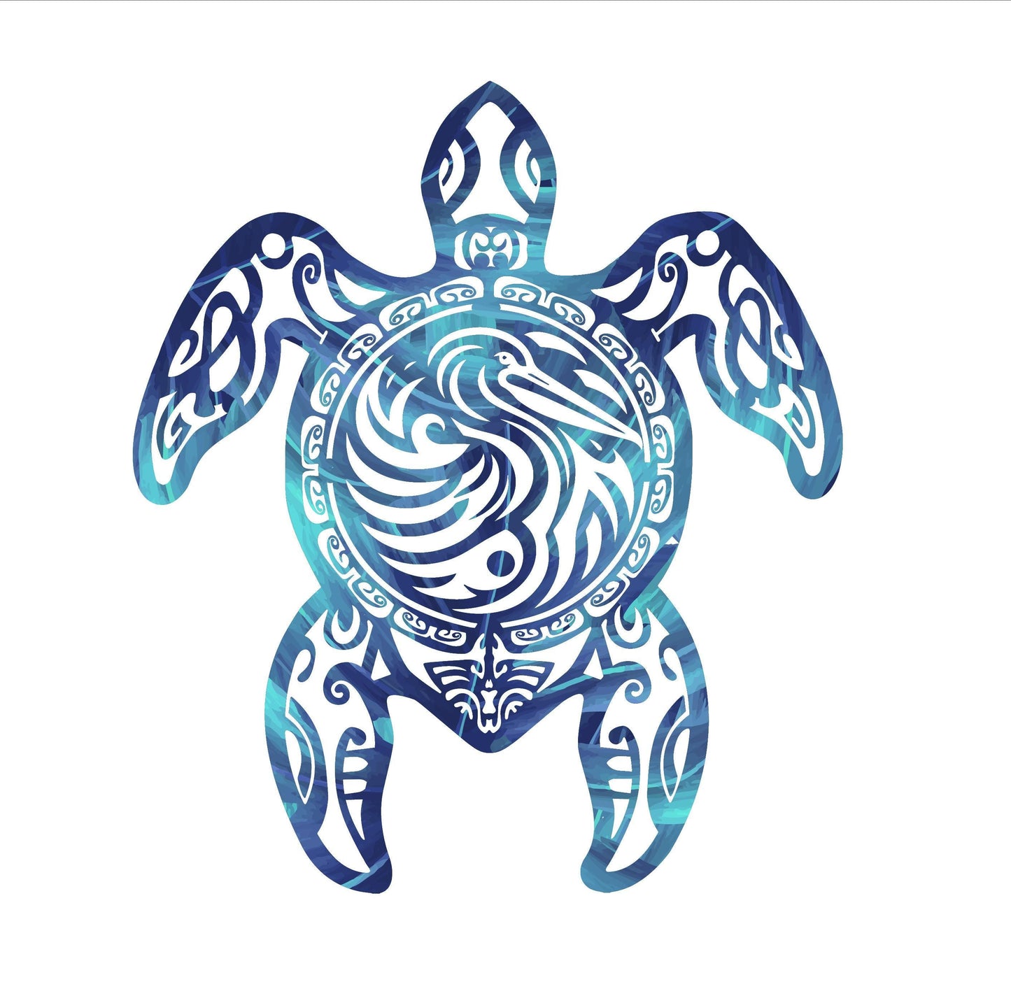 Handcrafted turtle, pelican ceiling chandelier