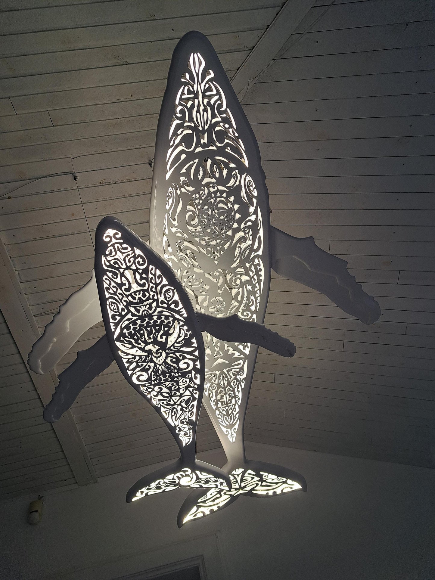 Whale and Calf LED Chandelier – Ocean Ceiling Light for Nursery and Family Rooms