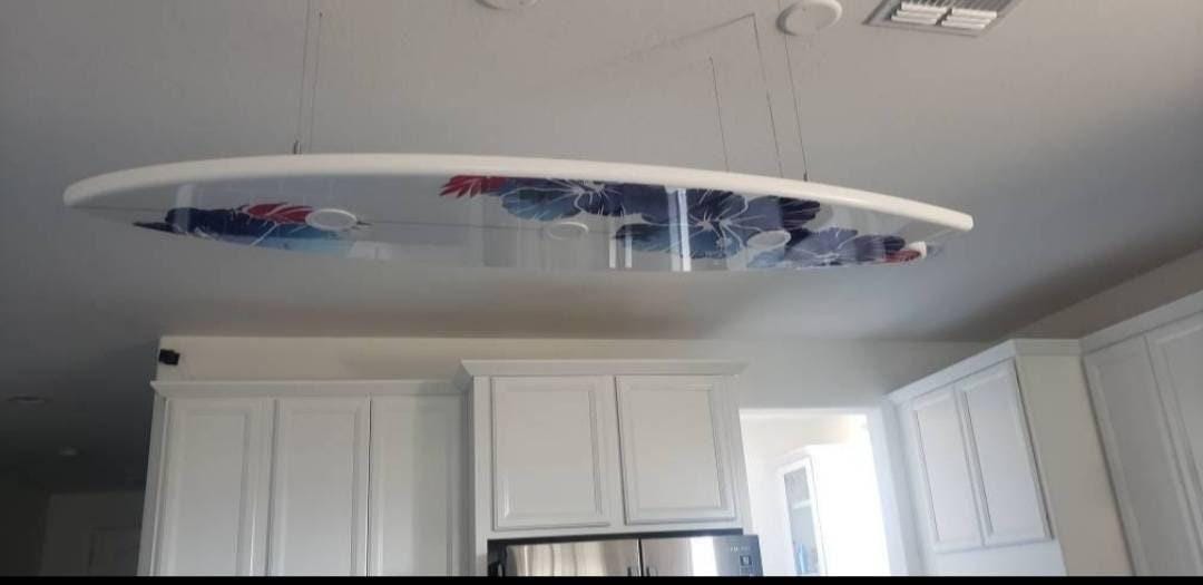 Surfboard ceiling chandelier, flowers, Pool Billiard Table Light