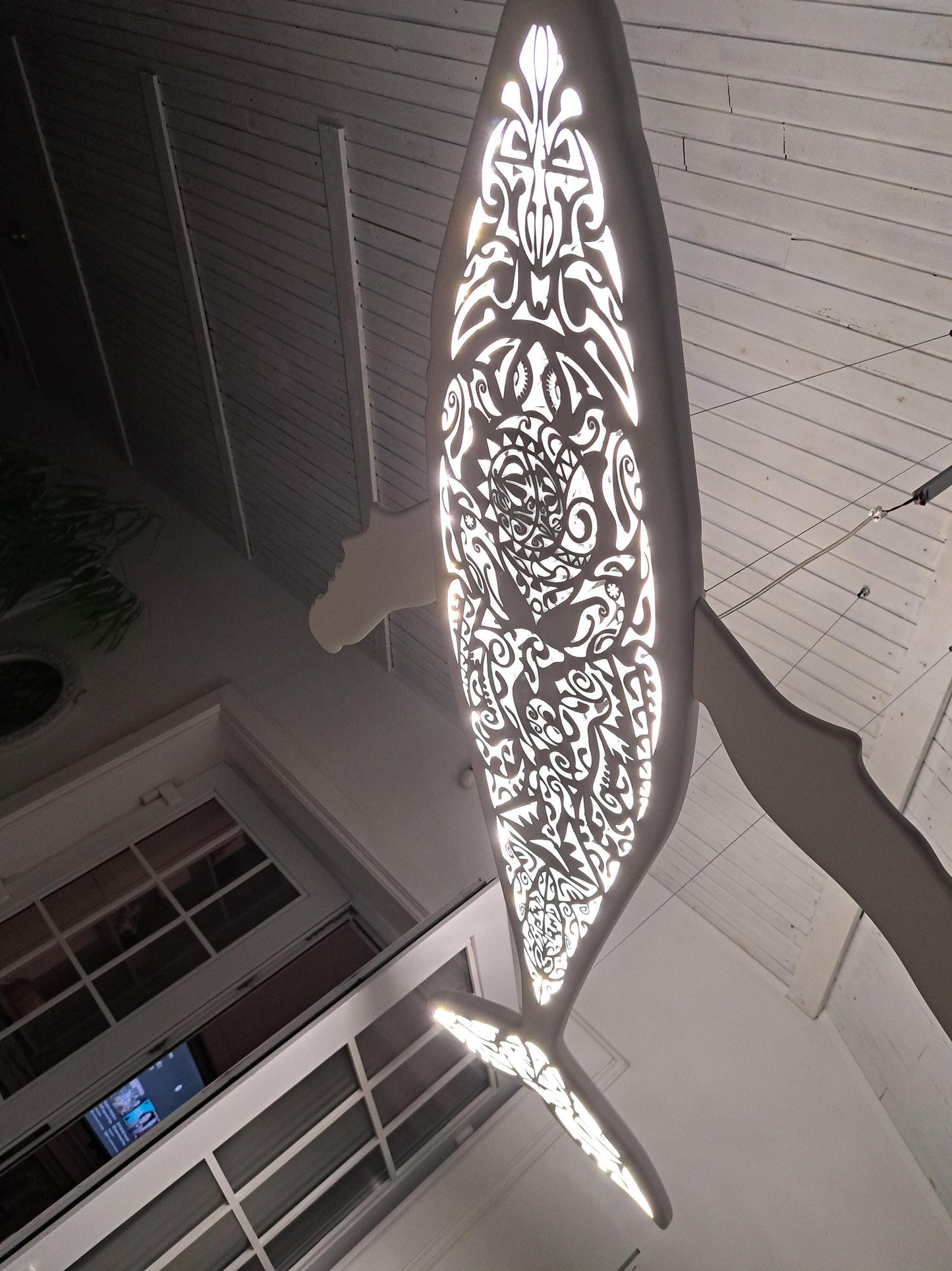 72 inch Maori Whale Ceiling Light ( 2 LED strips )