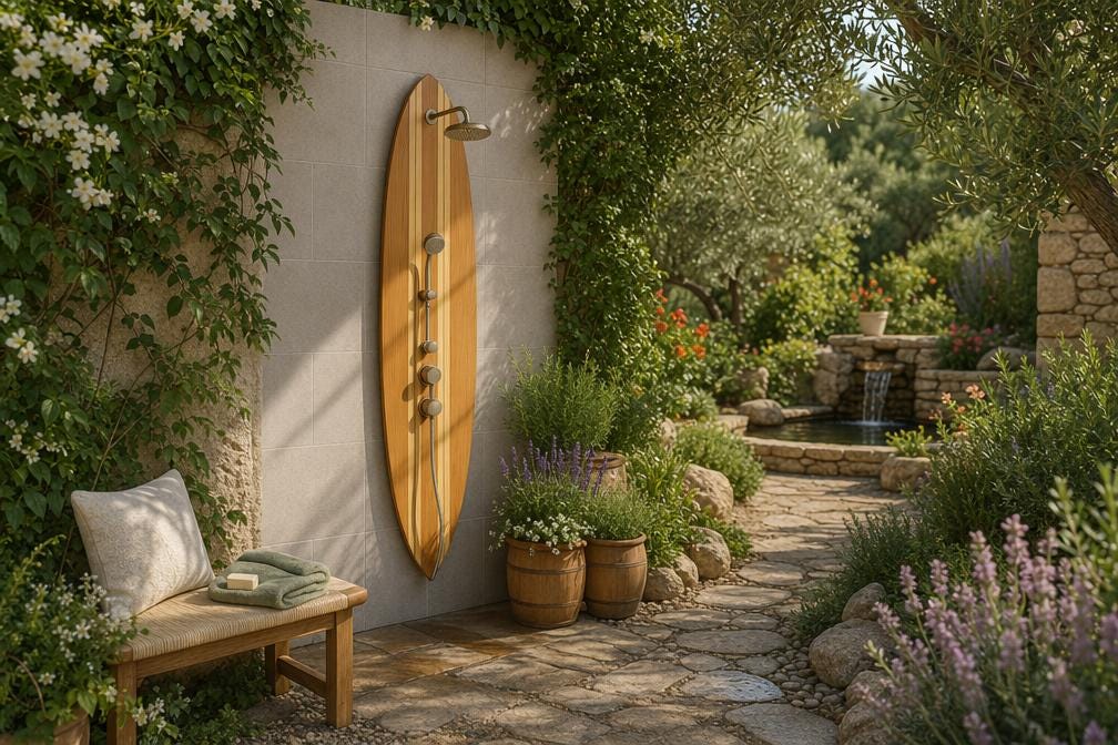 Handmade Surfboard Shower Panel – Coastal Bathroom Decor
