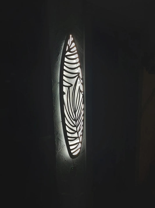 Surfboard Wall Lamp for Home Decor. Lamp Surfboard, Nightlight for Wall Decor. Wooden Lamp of Led, Wall Light, Floor Lamp