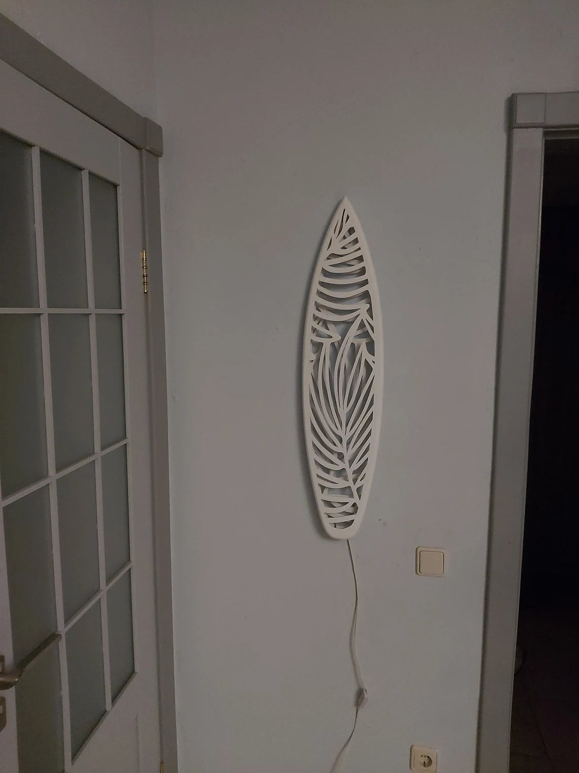 Surfboard Wall Lamp for Home Decor. Lamp Surfboard, Nightlight for Wall Decor. Wooden Lamp of Led, Wall Light, Floor Lamp