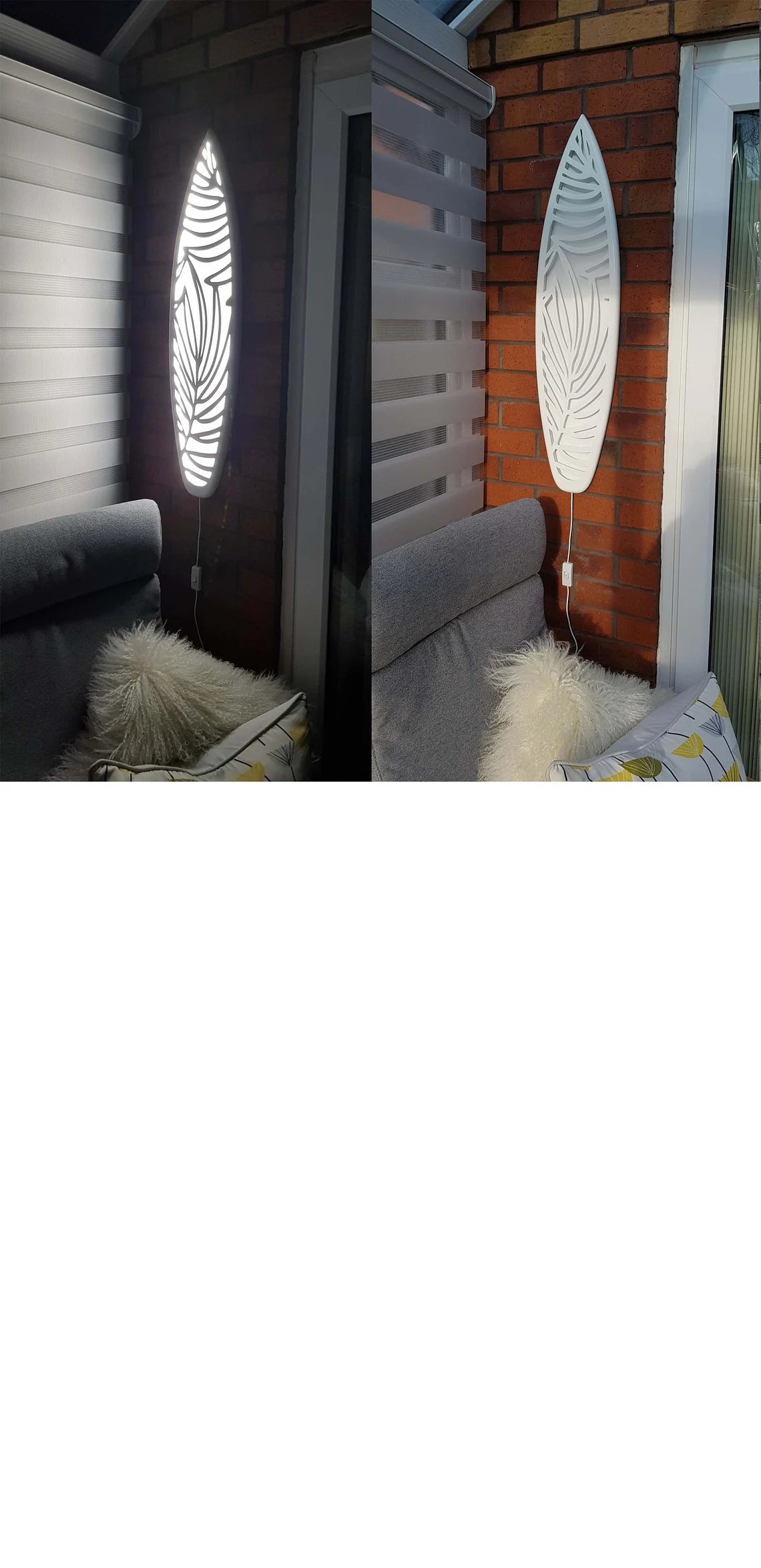 Surfboard Wall Lamp for Home Decor. Lamp Surfboard, Nightlight for Wall Decor. Wooden Lamp of Led, Wall Light, Floor Lamp
