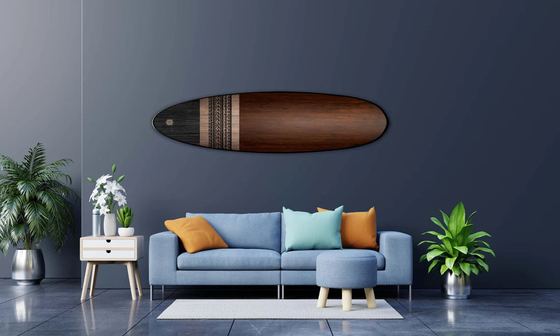 Wooden Surfboard Wall Art - Surfers Gift, Classic Style, Bar Decor, Beach Decor