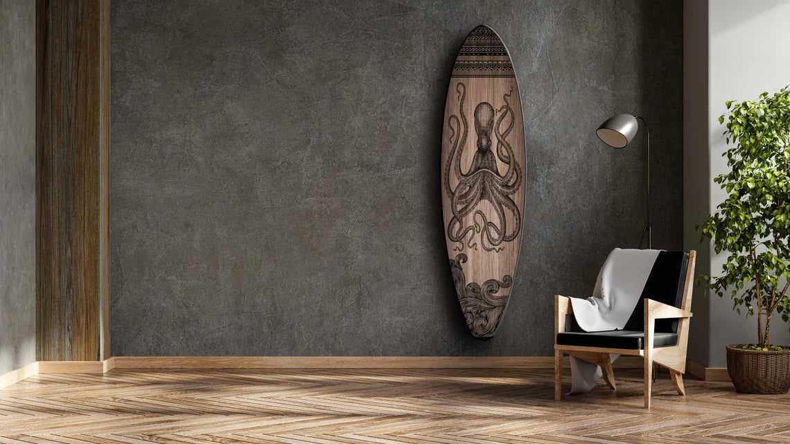 Monstera Surfboard Wall Art - Surfers gift, Tropical, Сhild's room Decor