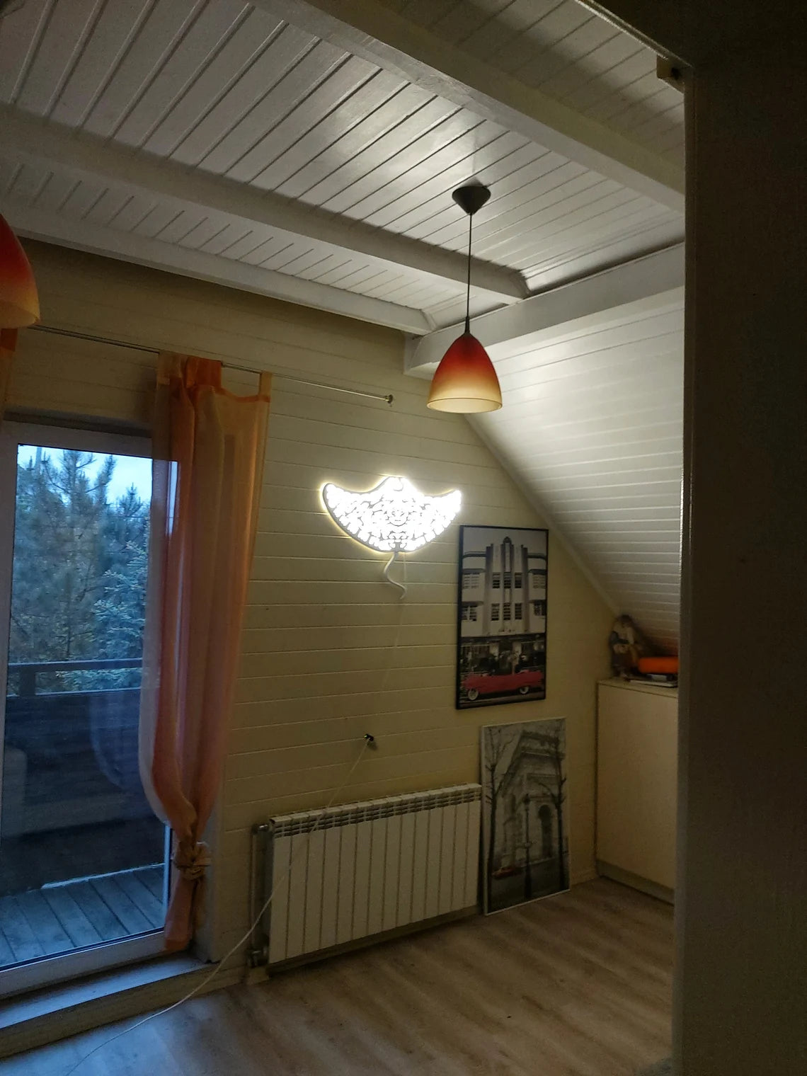 Handcrafted Unique Wooden Manta Ray Ceiling Chandelier: LED Wall Lamp in Surf Style