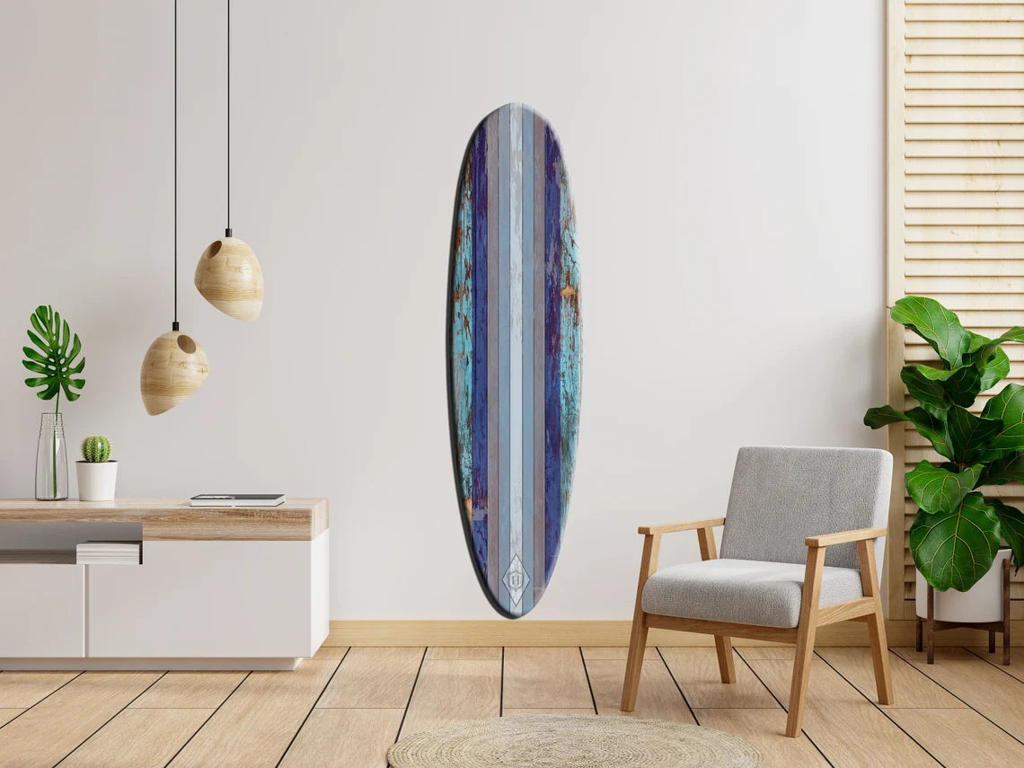 Wooden Surfboard Wall Art - Surfers Gift, Classic Style, Bar Decor, Beach Decor