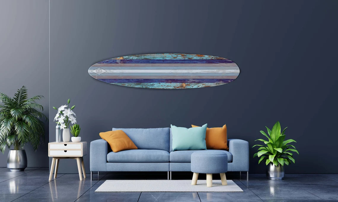 Wooden Surfboard Wall Art - Surfers Gift, Classic Style, Bar Decor, Beach Decor