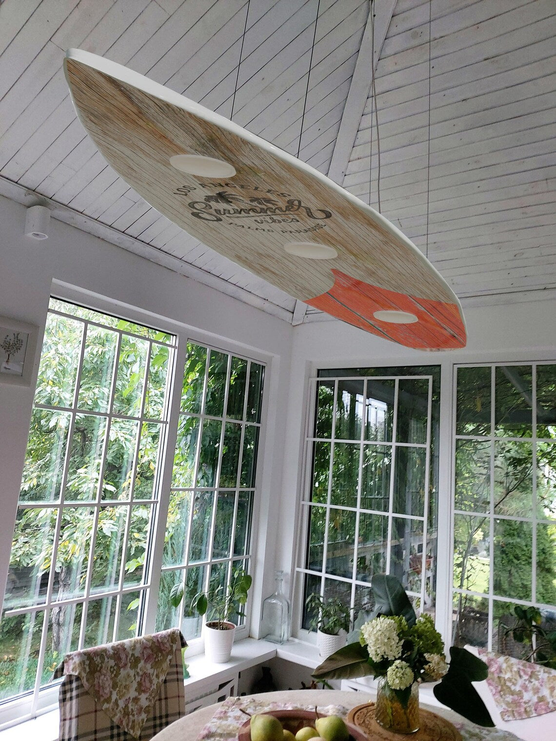 Surfboard Shaped Ceiling Chandelier - Pool Billiard Table Light