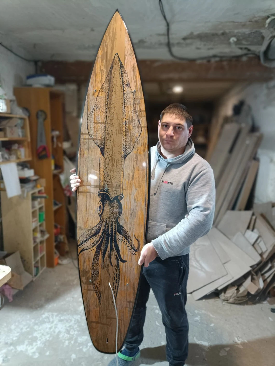 Surfboard Shaped Ceiling Chandelier - Vintage Pool Table Lights