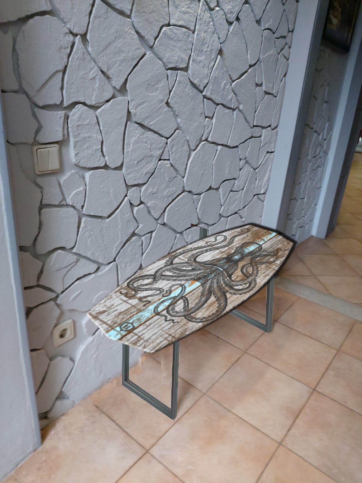Massive Antique Coffee Table with the Image of a Creepy Octopus