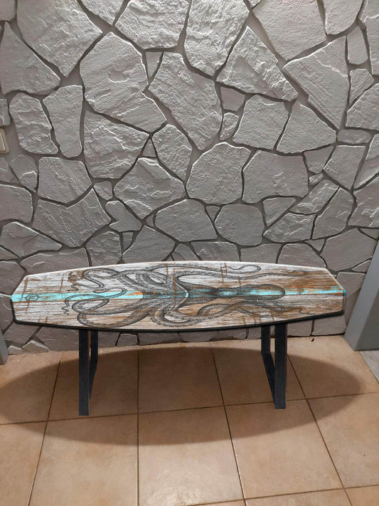 Massive Antique Coffee Table with the Image of a Creepy Octopus