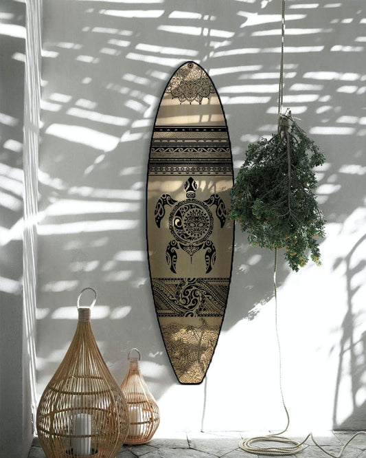 Handmade Surfboard Wall Art | Polynesian Style | Bar & Beach Decor