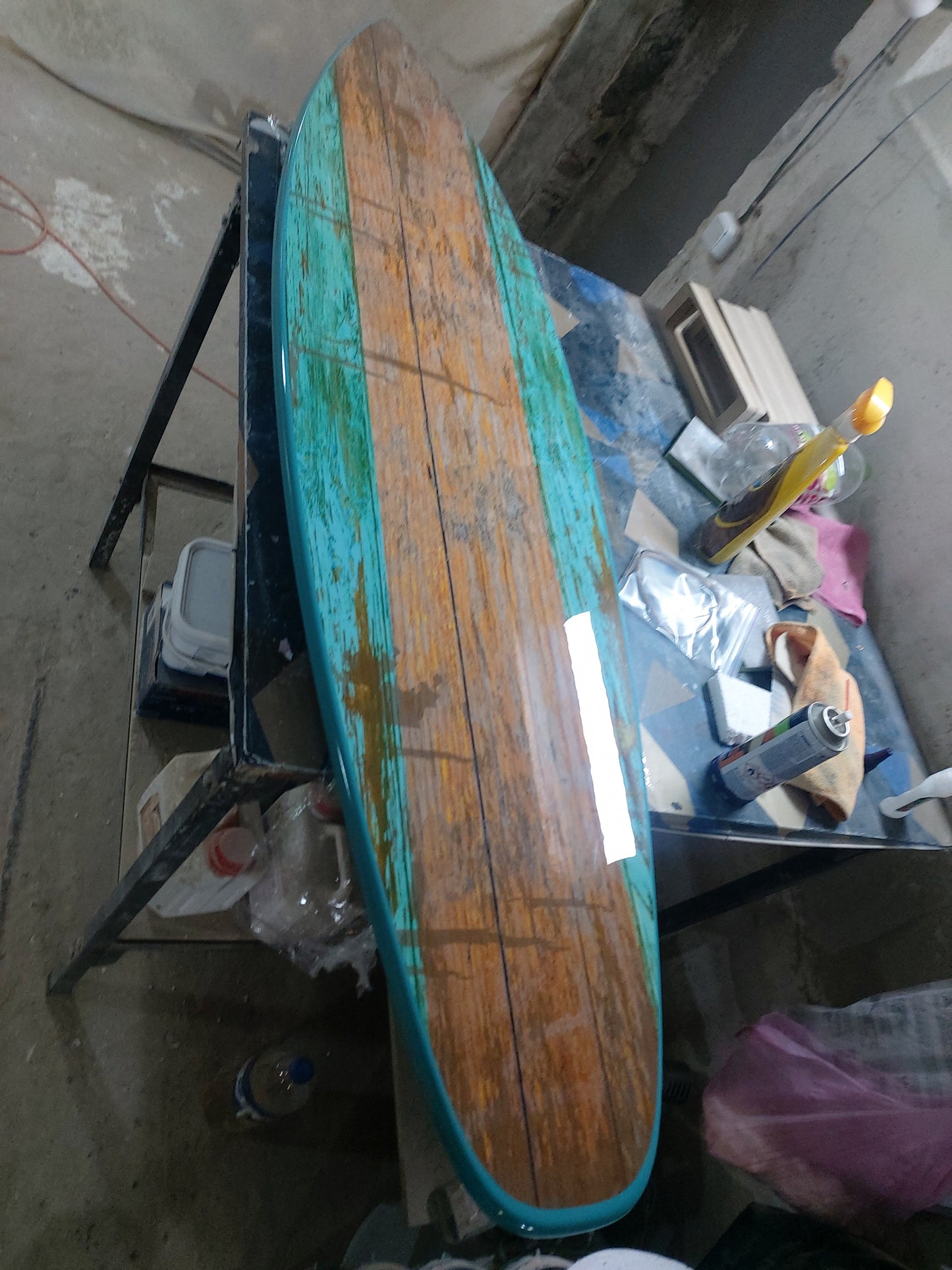 Surfboard Shaped Ceiling Chandelier, Green vintage - Pool Billiard Table Light