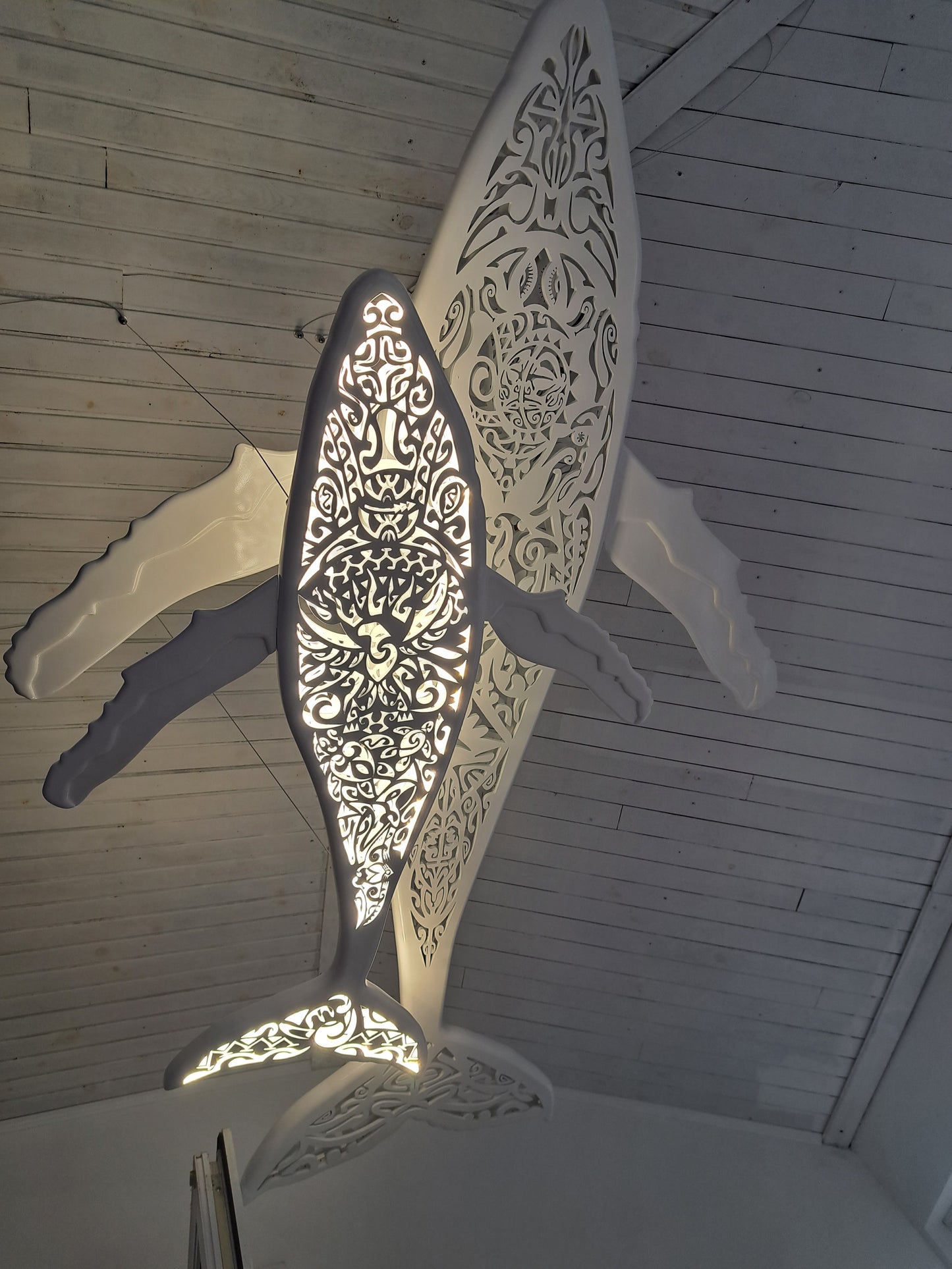 Handcrafted unique Whale with baby whale ceiling chandelier:led wall lamps for beach coastal or nautical home room decor in Maori surf style