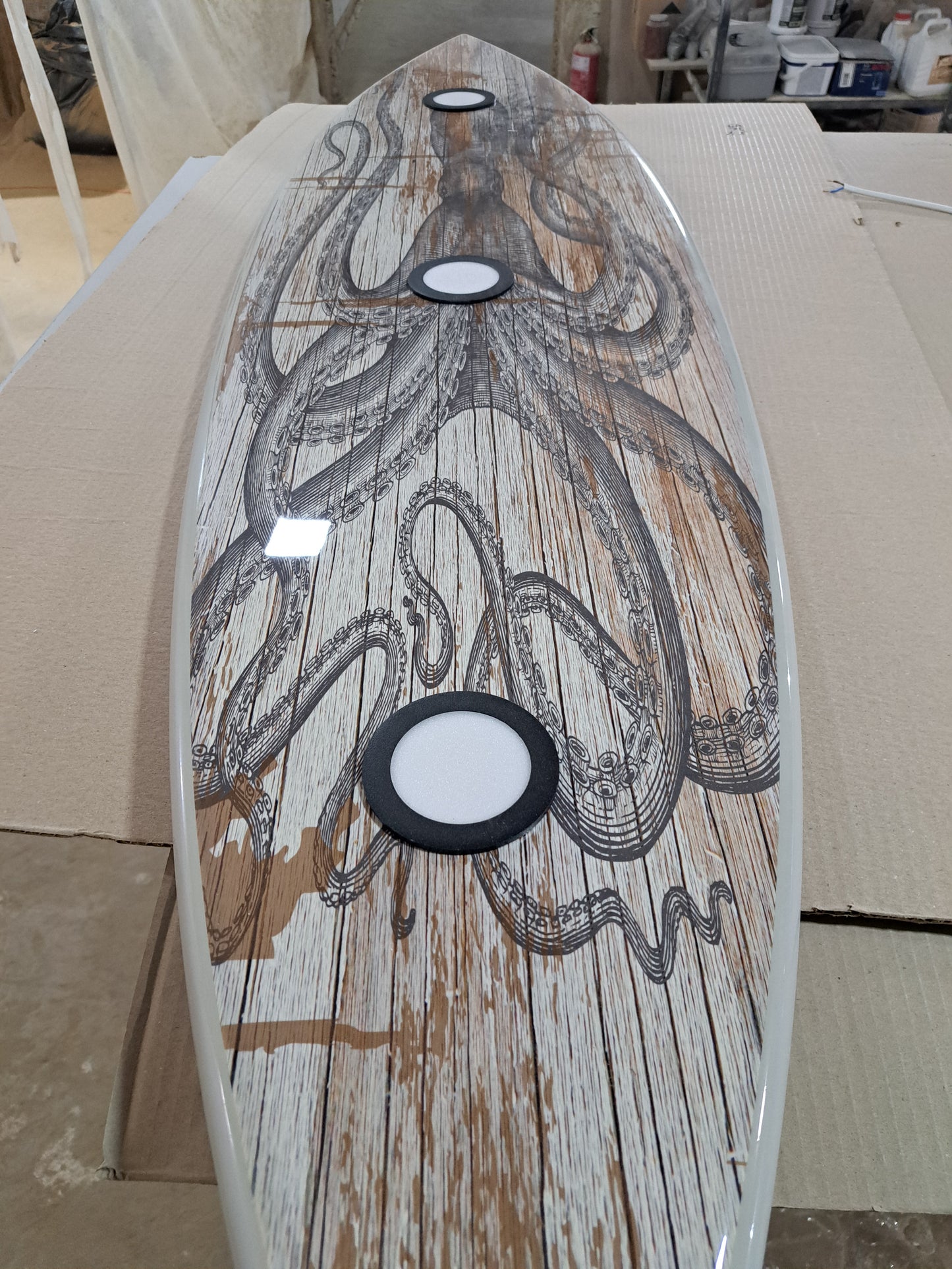 72 inch Surfboard Shaped Ceiling Chandelier, Octopus - Pool Billiard Table Light