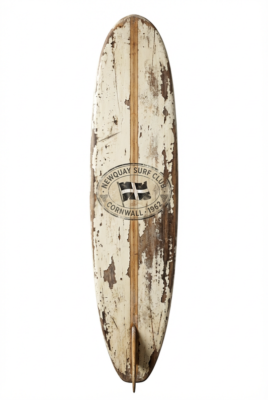 Vintage Surf Decor – Newquay Surf Club Board, Cornwall, England (WSH Series)