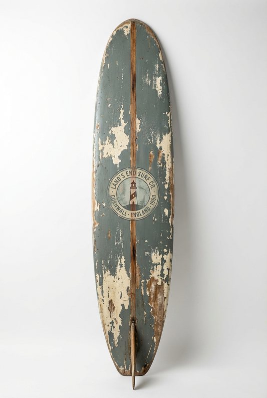 Vintage Surf Decor – Land's End Surf Co. Board, Cornwall, England (WSH Series)