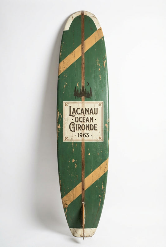 Vintage Surf Decor – Lacanau · Gironde Board, Gironde, France (WSH Series)