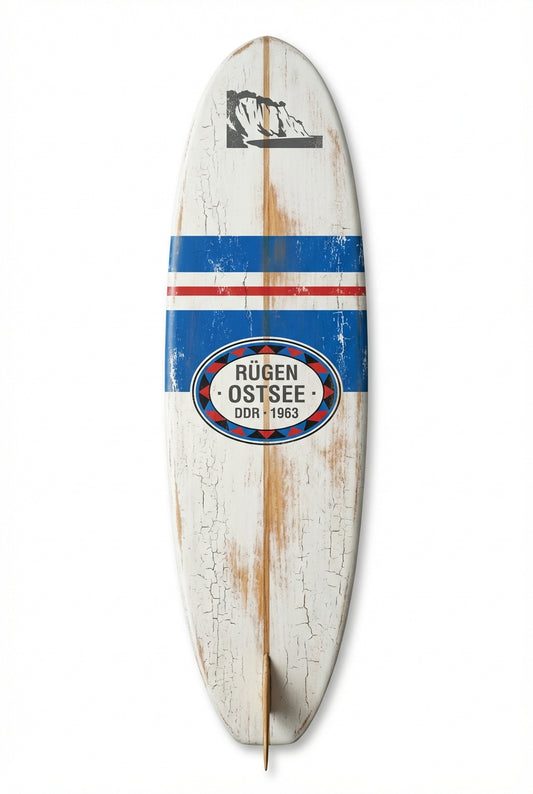 Vintage Surf Decor – Rügen · Ostsee · DDR Board, Rügen Island, Germany (WSH Series)