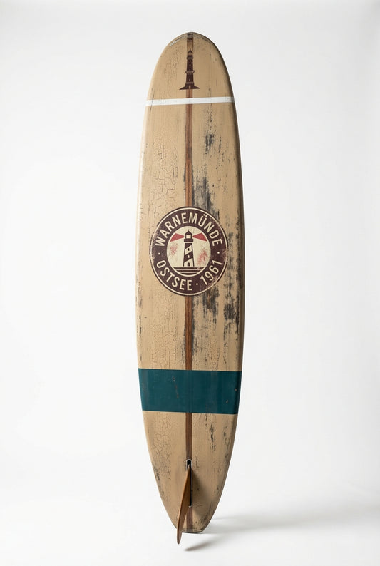Vintage Surf Decor – Warnemünde · Leuchtturm Board, Rostock, Germany (WSH Series)