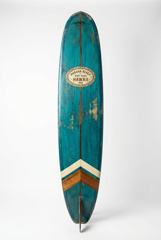 Vintage Surf Decor – Makaha Beach Board, West Oahu, Hawaii (WSH Series)