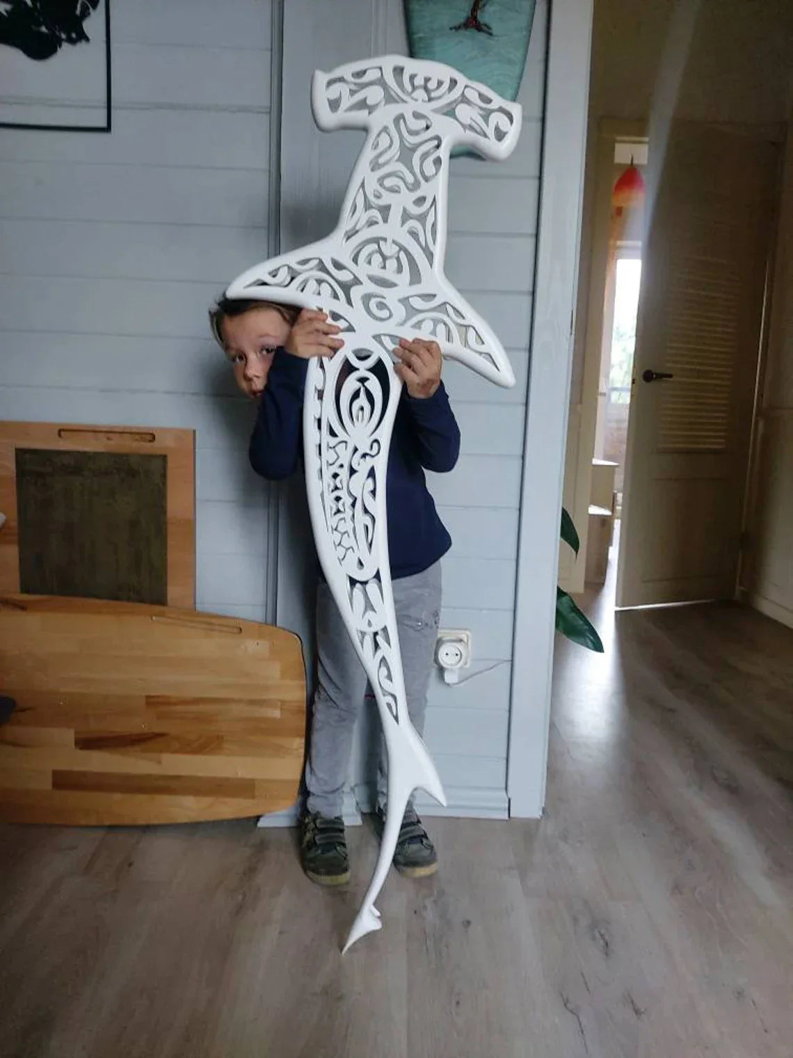 39 inch Unique Shark Hammer and turtle Ceiling Chandelier: Nautical Home Decor