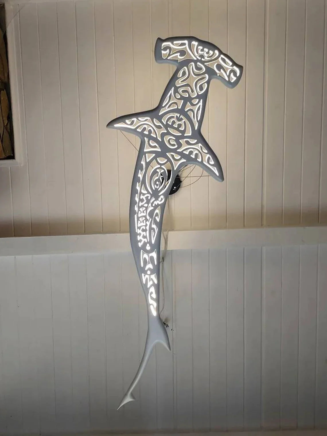 39 inch Unique Shark Hammer and turtle Ceiling Chandelier: Nautical Home Decor