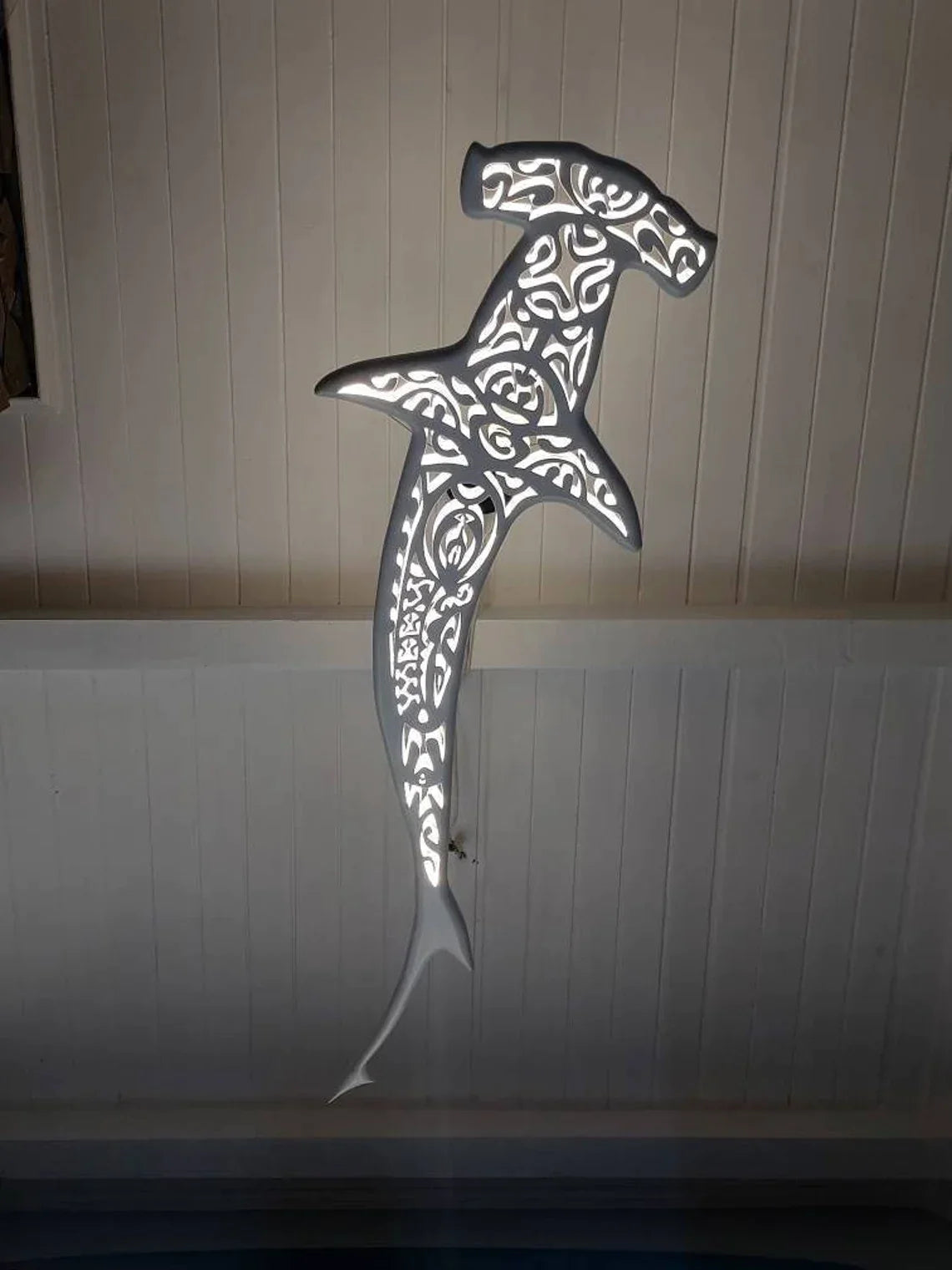 39 inch Unique Shark Hammer and turtle Ceiling Chandelier: Nautical Home Decor