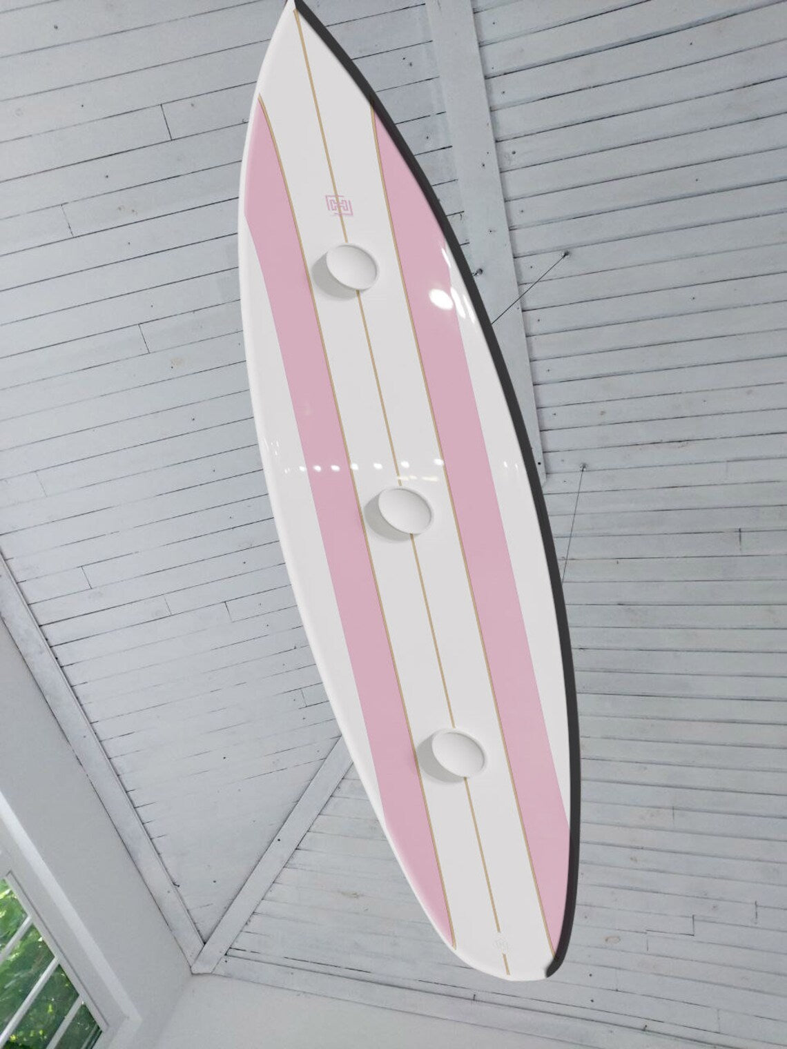 Pink Surfboard Shaped Ceiling Chandelier - Pool Billiard Table Light