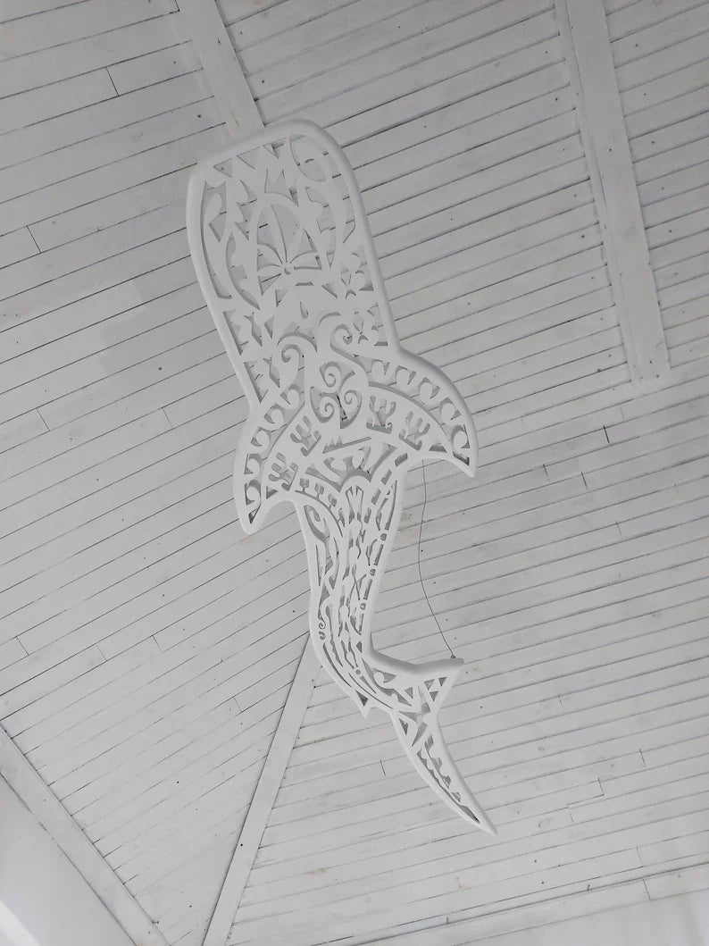 39 inches Handcrafted Unique Whale Shark Ceiling Chandelier in Maori Surf Style