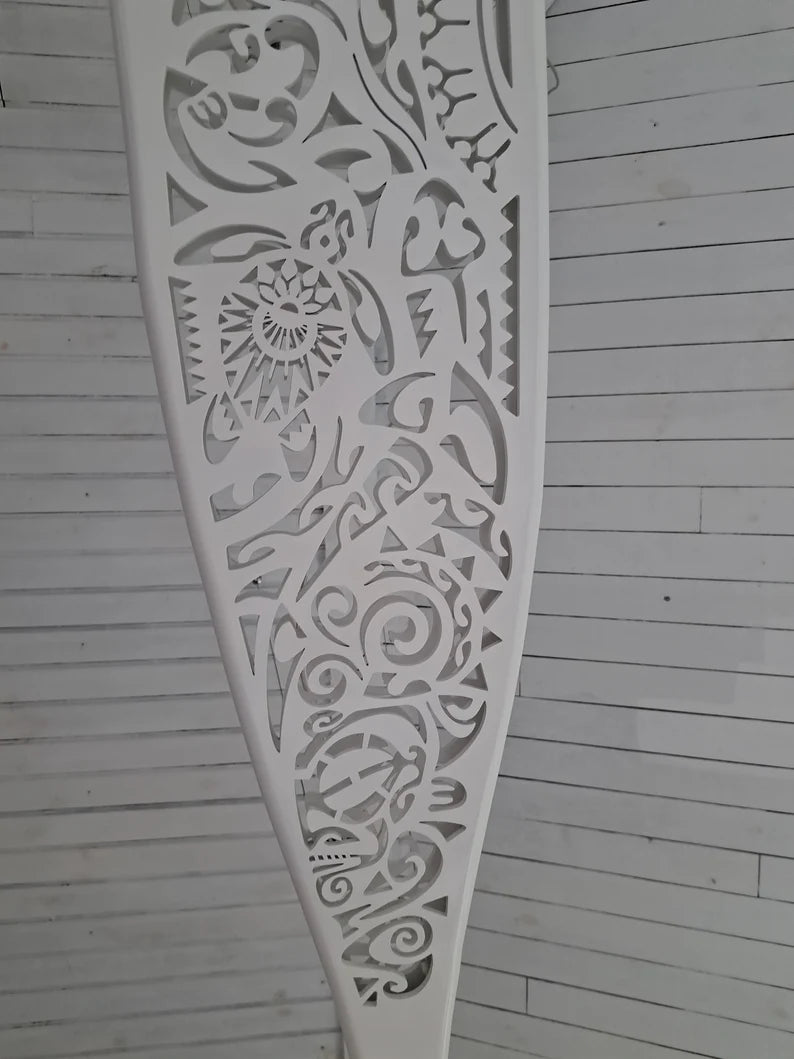 Handcrafted Unique Orca LED Wall Lamp in Maori Surf Style