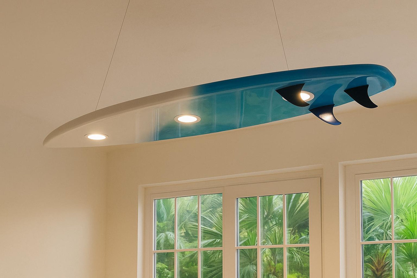 3 Fin Surfboard Pool Table Light – LED Billiard Light for Game Room